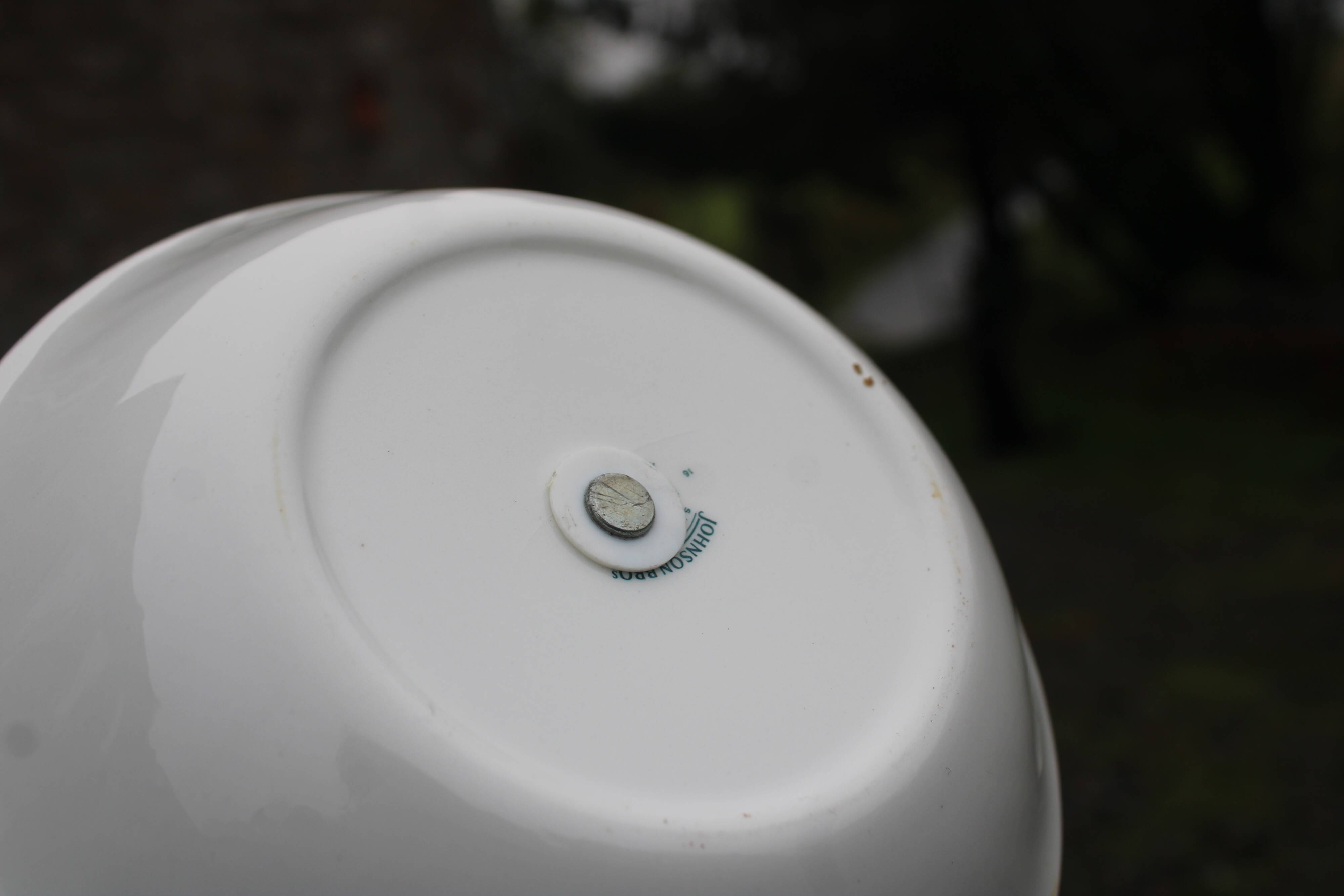 Johnson Bros. Two-Tier Serving Dish – “Coaching Scenes” – Blue English Earthenware