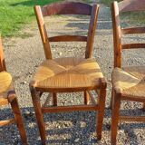 6 old straw chairs