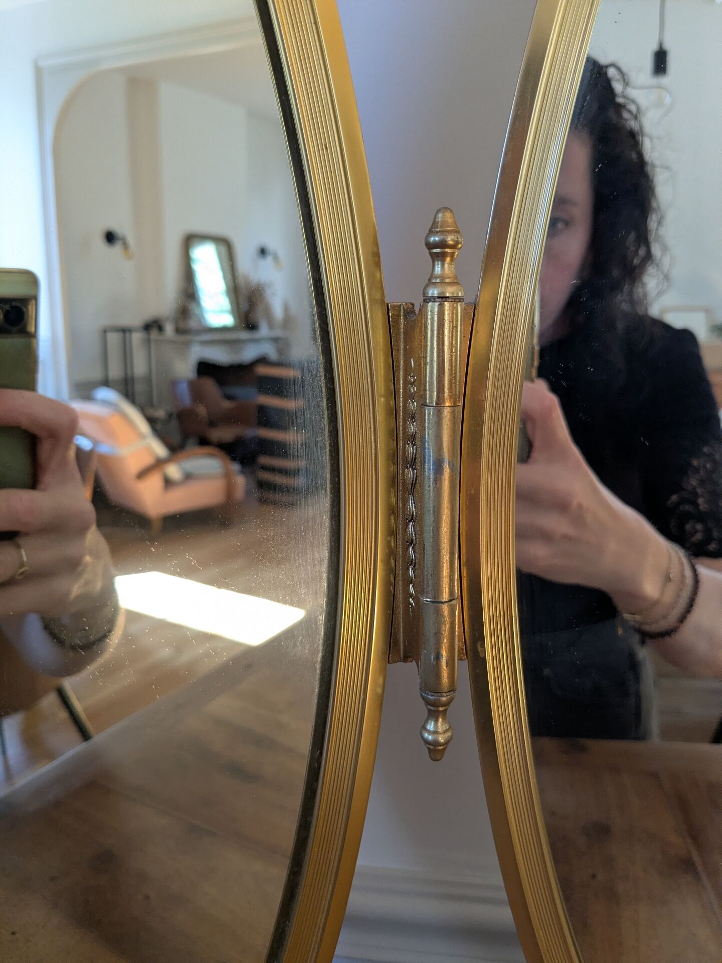 Louis XV style triptych mirror