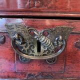Ancient Chinese red laqué desk