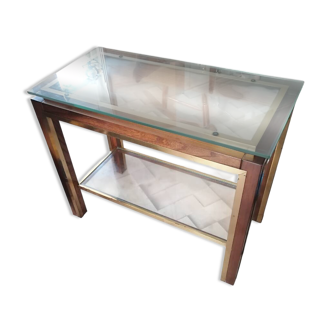 Tavolino da caffè con ripiani in vetro, anni '60