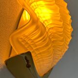 Vintage wall lamp, brass and sandblasted glass, France 1960