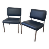 Black leather armchairs
