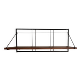 wooden and metal wall shelf, 1970s design