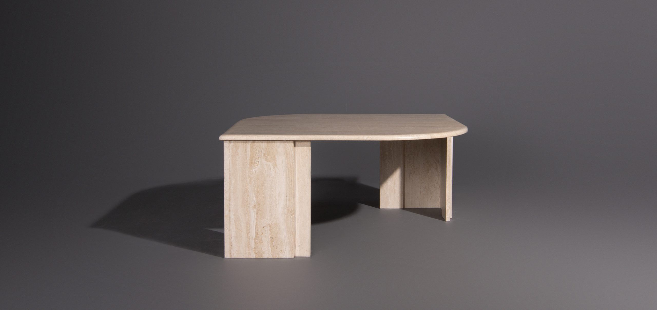 Vintage coffee table in 70s travertine