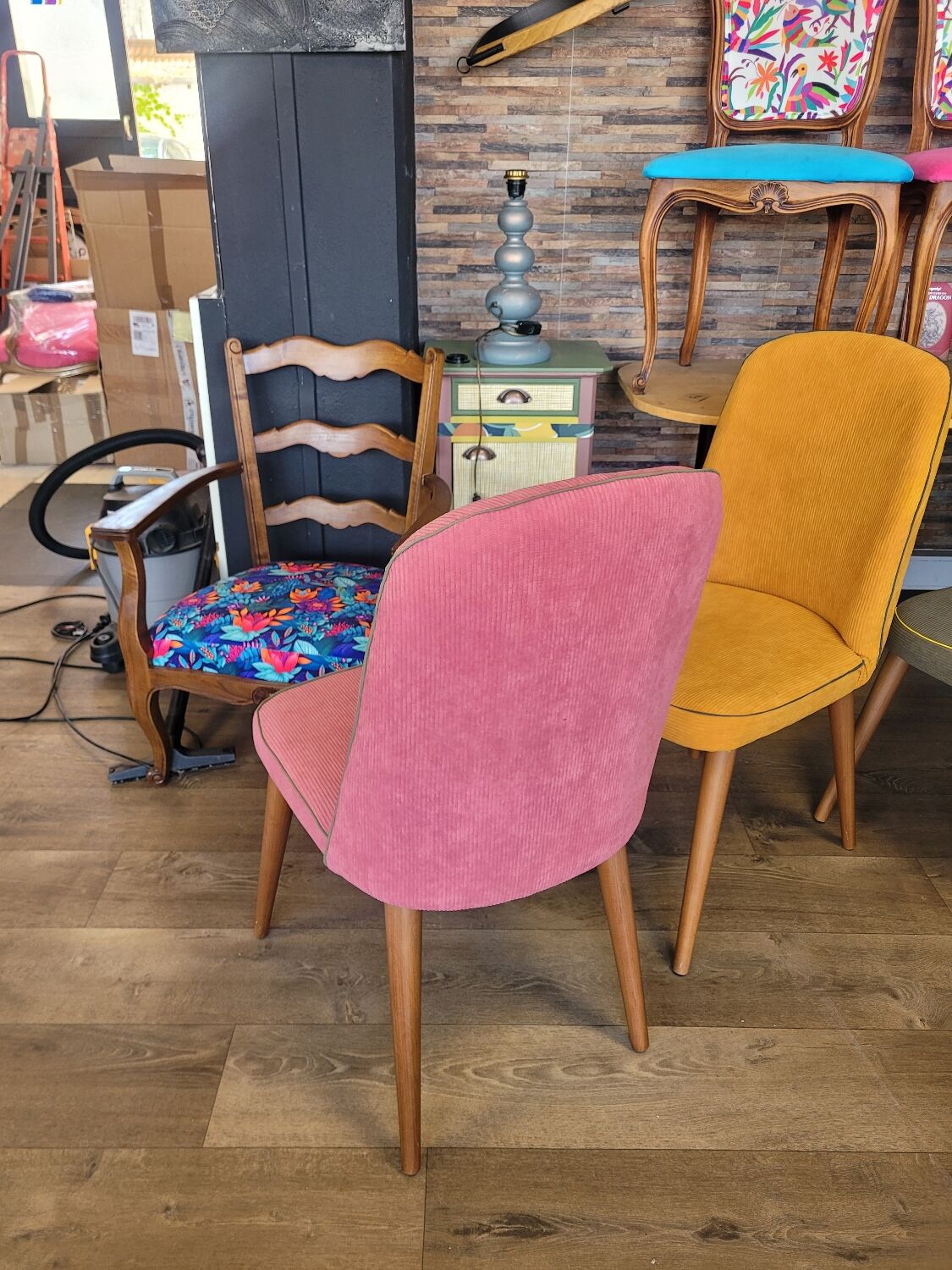 Scandinavian corduroy chair