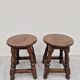 Pair of 19th century solid oak stools