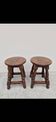 Pair of 19th century solid oak stools