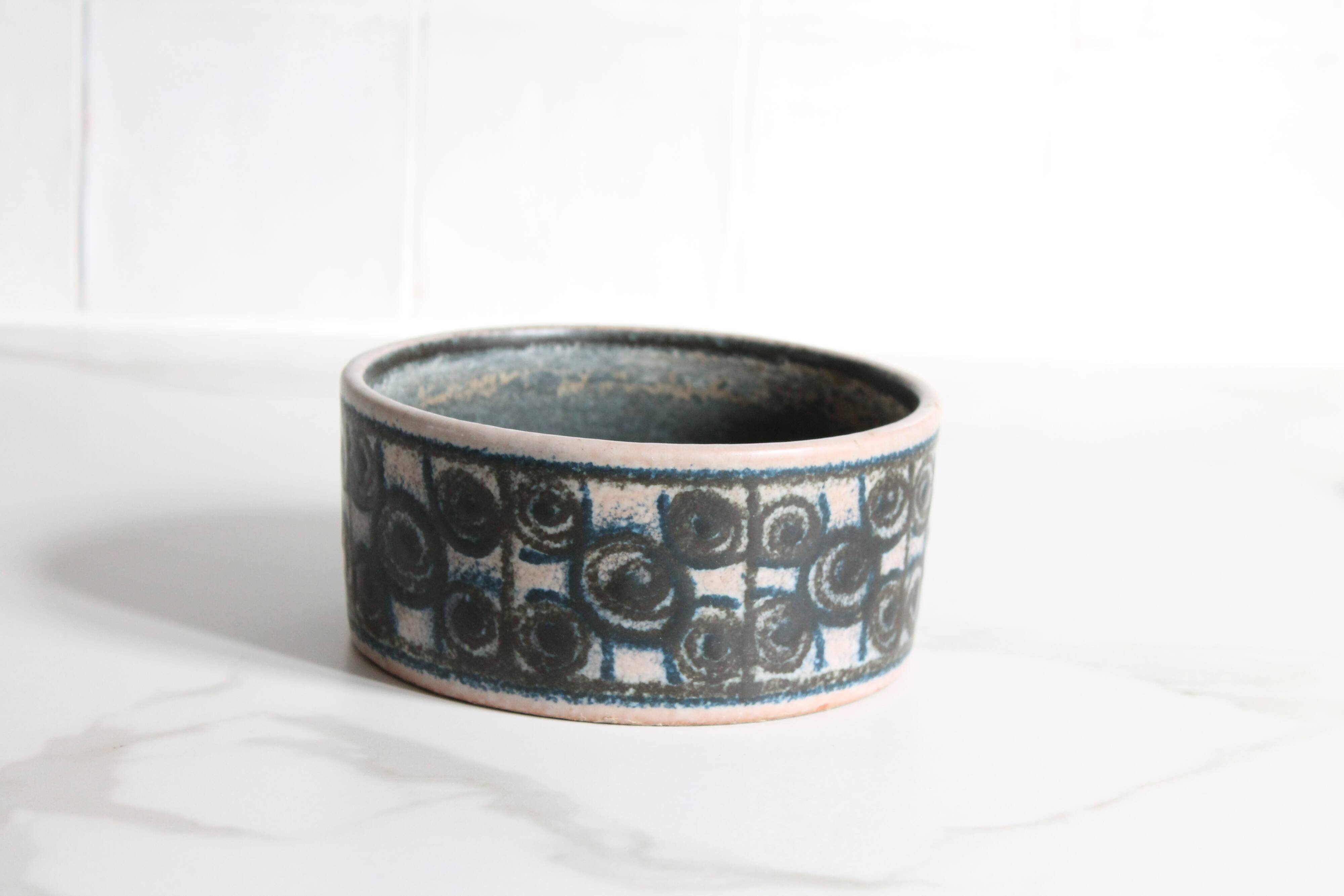 Vintage pottery with geometric patterns