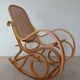 Vintage Curved Wood and Cane Rocking Chair - Thonet Style No. 1