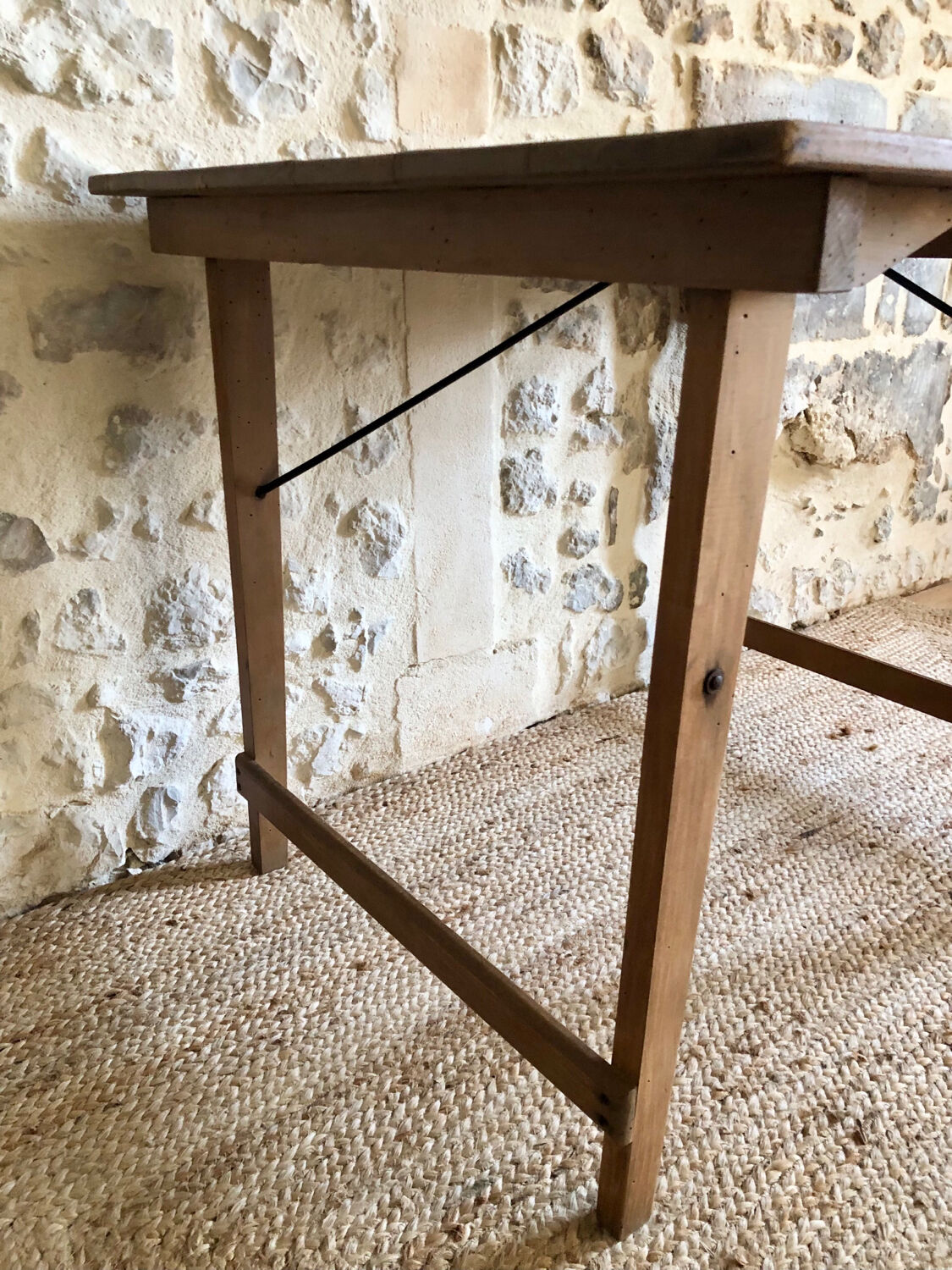 Renovated antique folding work table