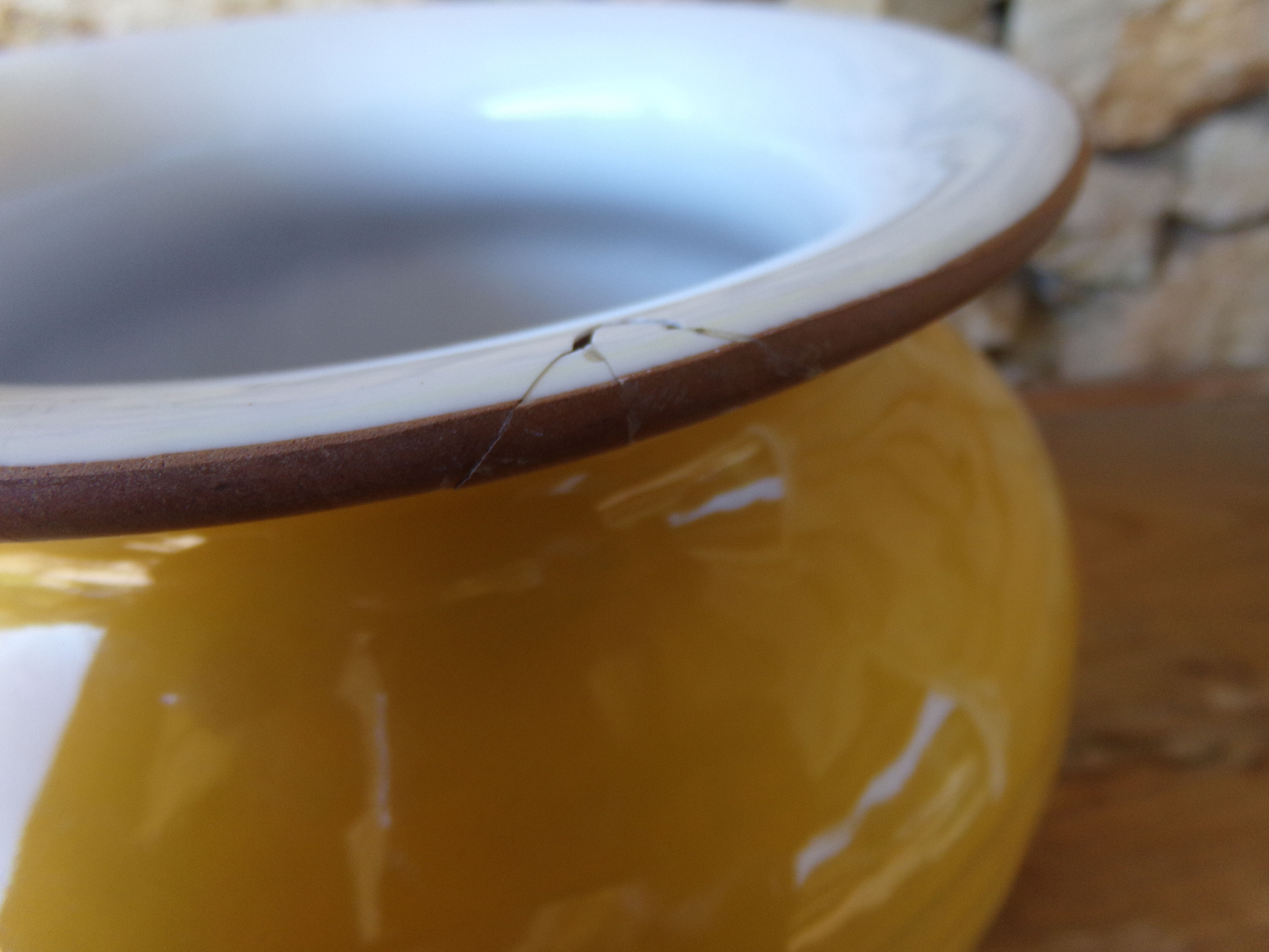 Yellow glazed earth vase