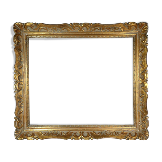 Old frame gilded carved wood foliage 58x49 cm Montparnasse style SB240