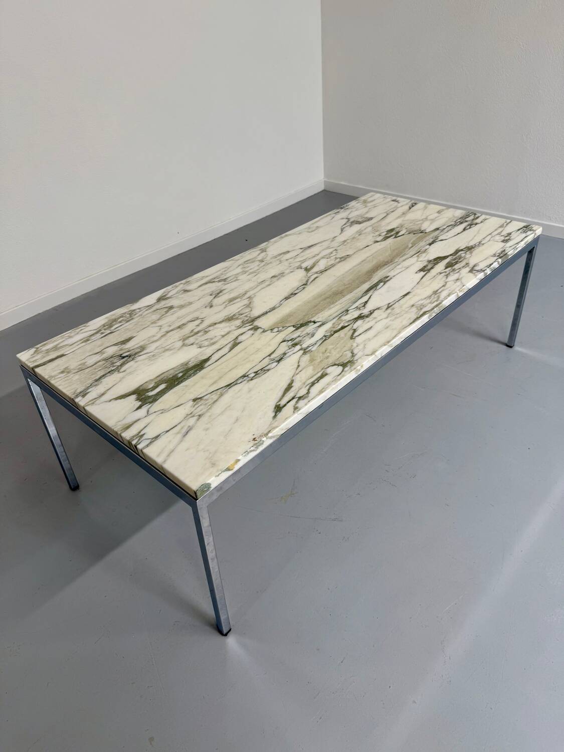 Florence Knoll 70s vintage metal marble coffee table