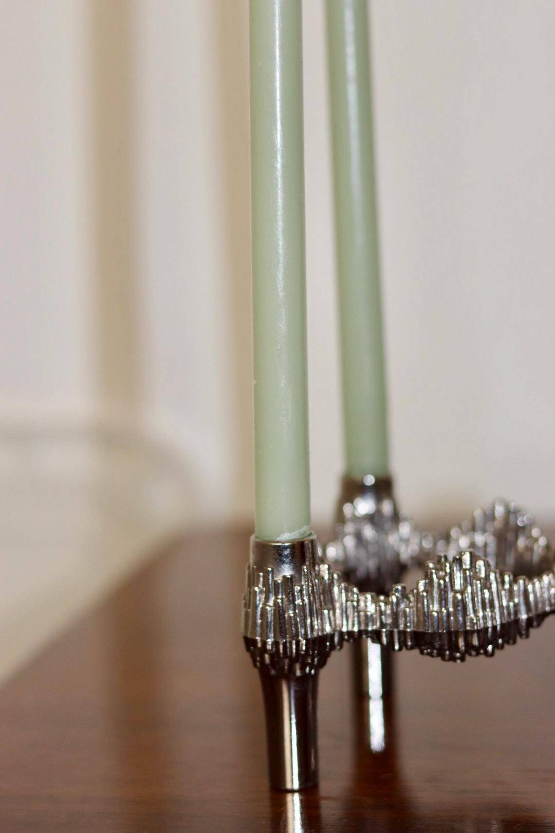 Pair of Vintage Brutalist Style Candle Holder by Stoff Nagel