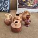 Lot de 5 mini vases pichets rétro en céramique émaillée 