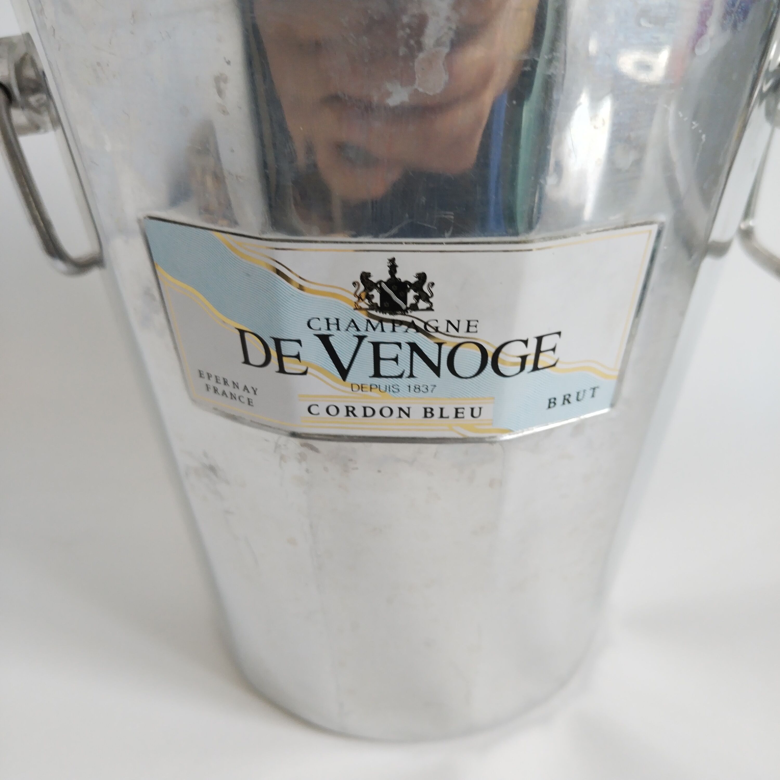 Seau à champagne vintage De Venoge made in France en aluminium