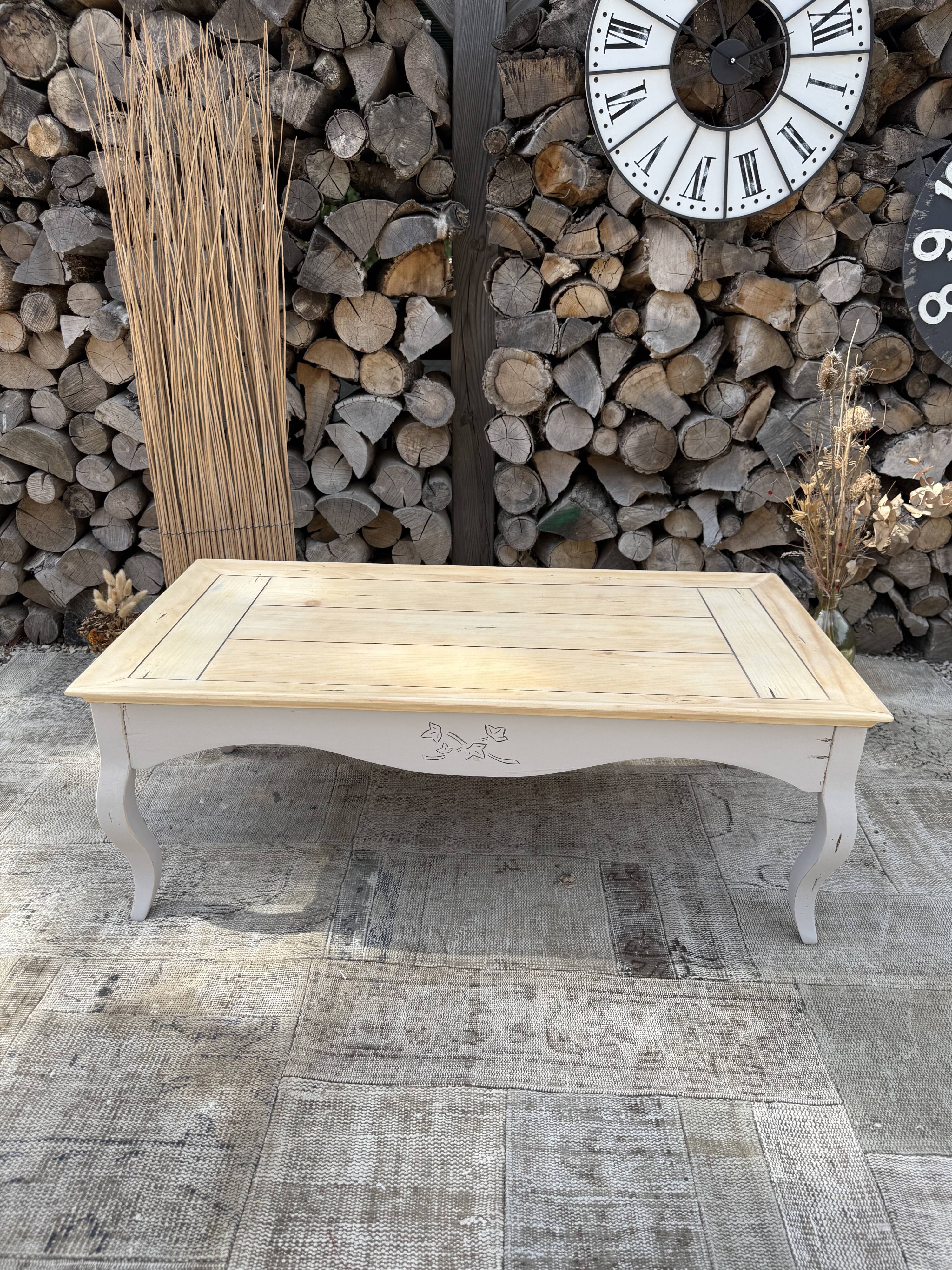 Table basse bois ancienne rénovée