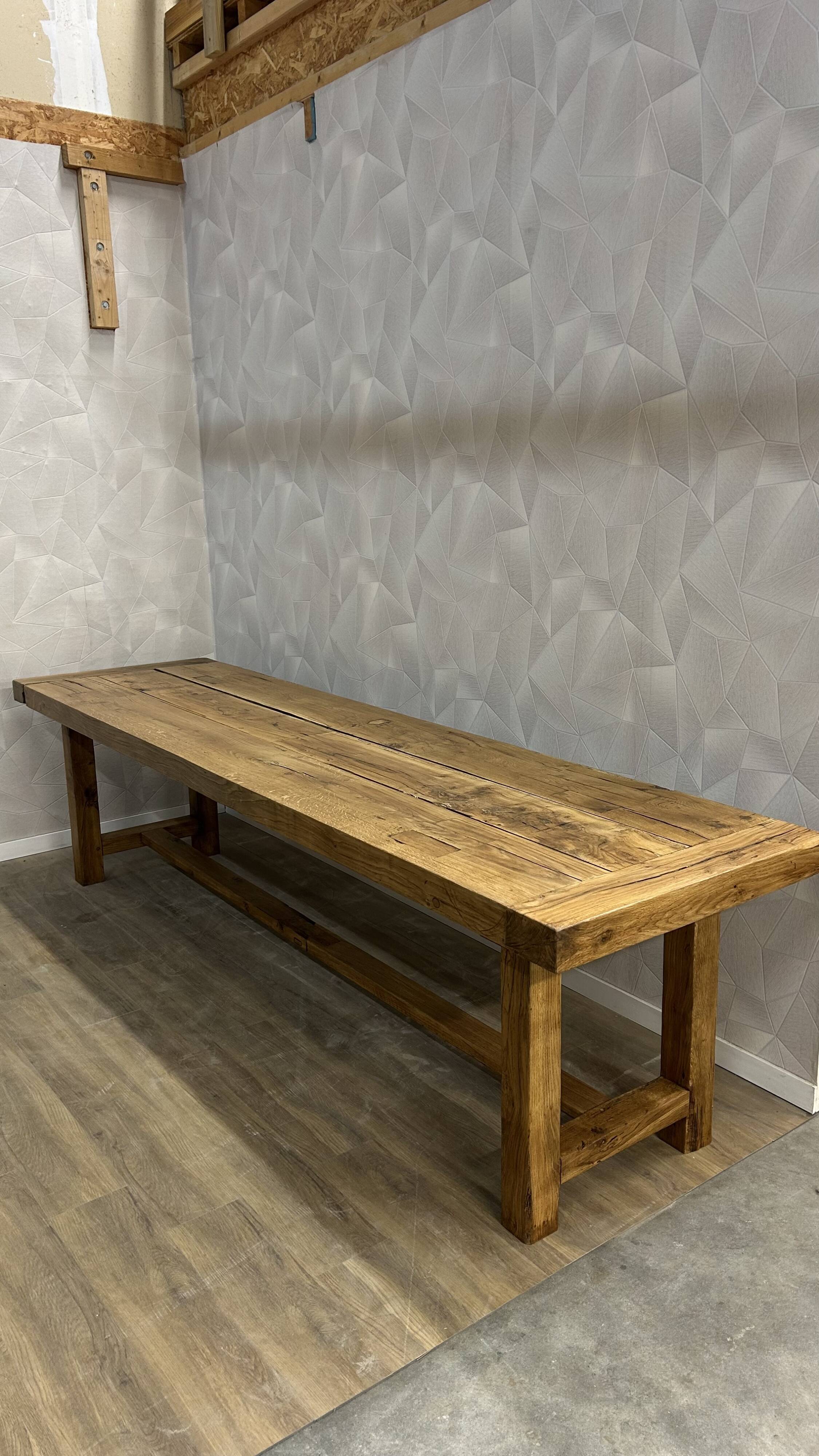 Genuine farmhouse table in renovated solid oak
