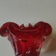 Murano Ashtray/Tray. Organic floral shape. Ruby red, 14cm.
