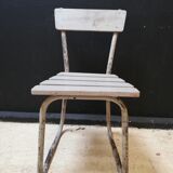 6 vintage garden chairs made of wood and metal