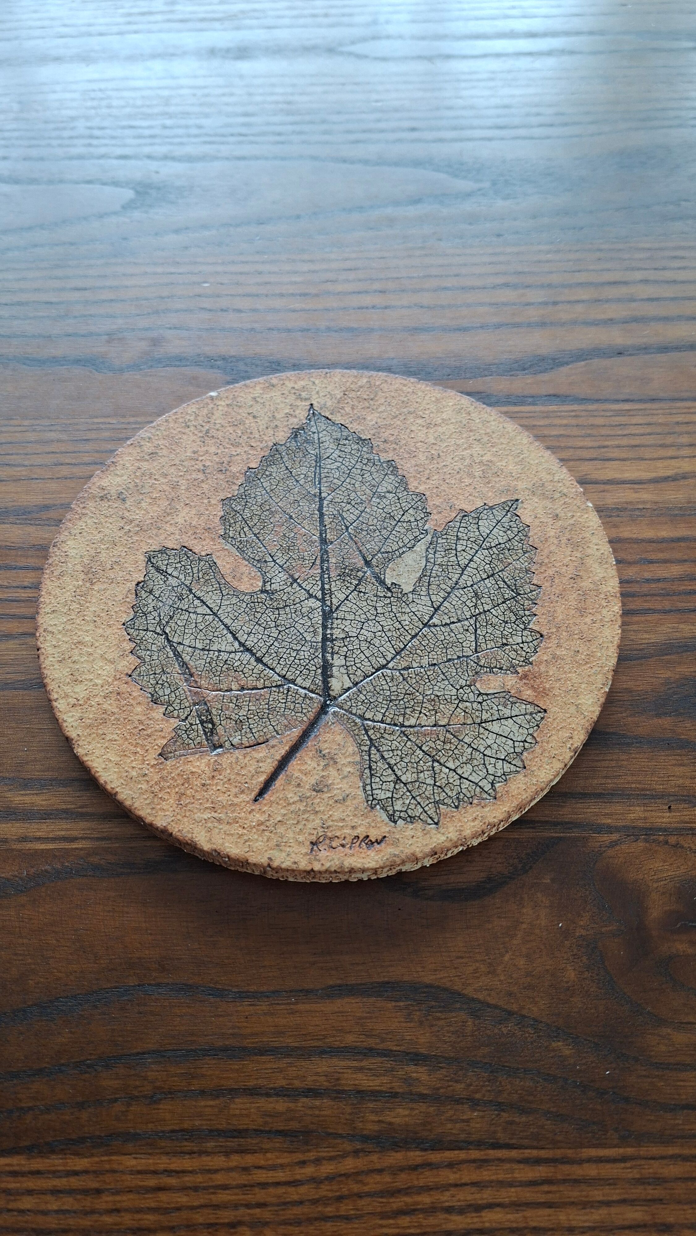 Wall ceramic leaf by Roger Capron, France 1960s-70s
