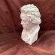Men's bust in plaster original white