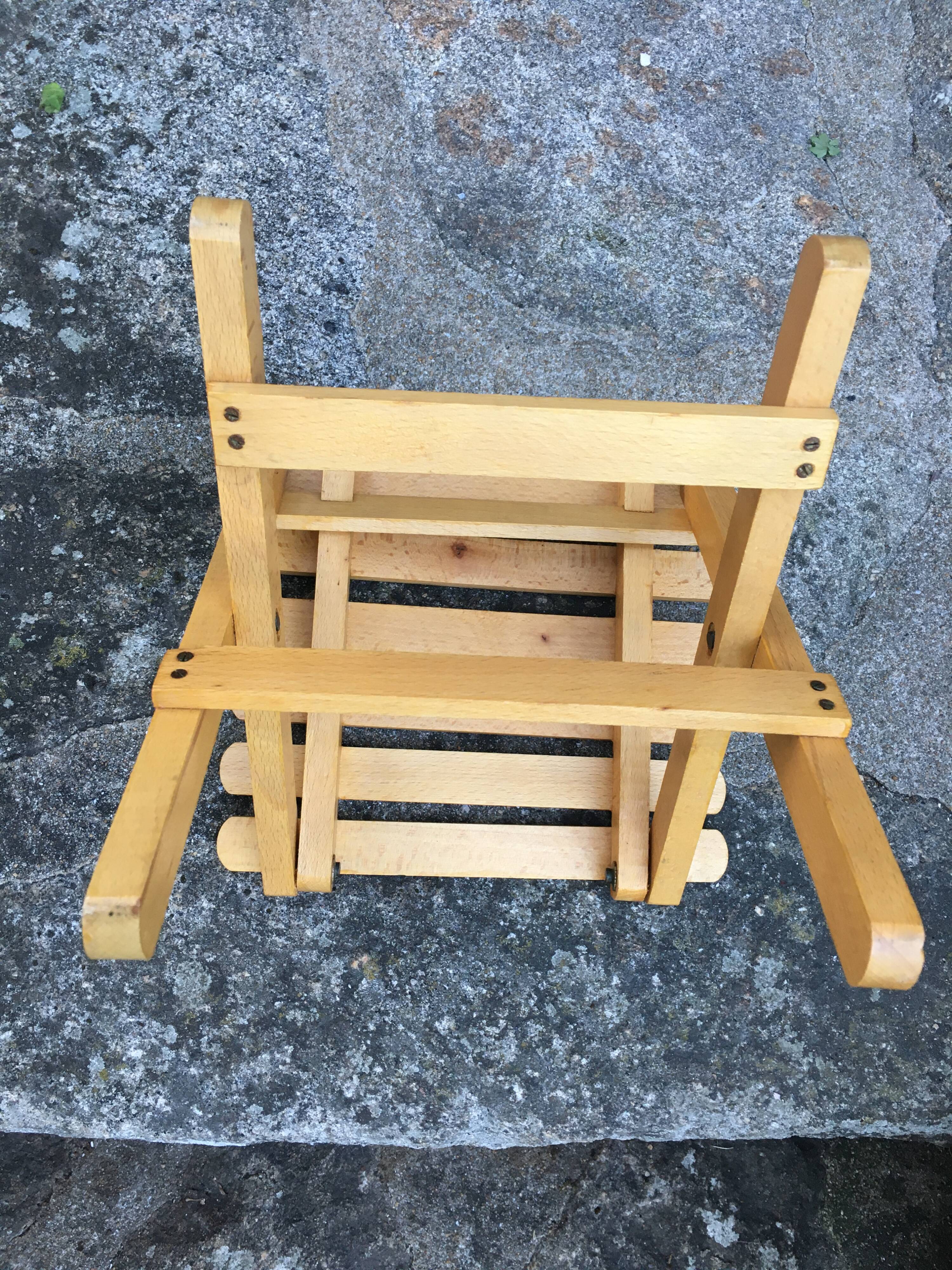 Vintage wooden folding stool