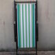 Chilienne transat en bois et toile rayée vert et blanc