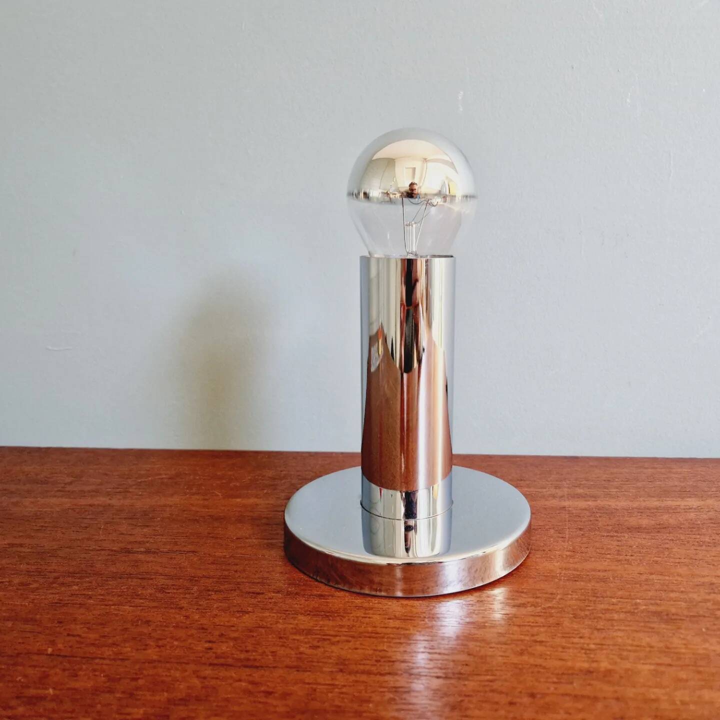 Space Age tubular lamp in chrome metal, 1970s