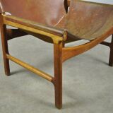 A/S MIKAEL LAURSEN / vintage leather easychair / Illum Wikkelsø / Denmark 1960s