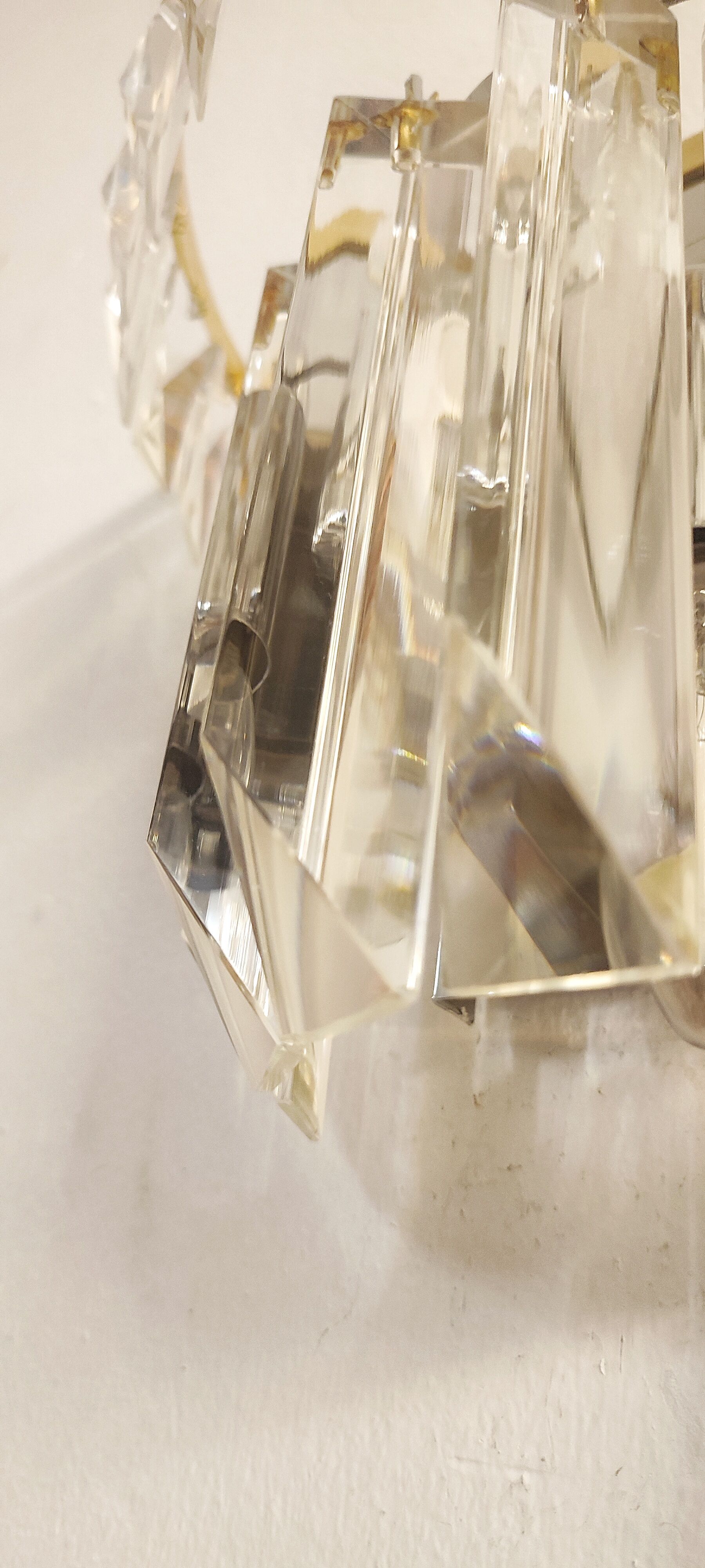 Glass wall lamp. Italy, 1950s