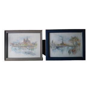 2 impressions d'aquarelle - paris