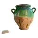 Glazed green confit pot