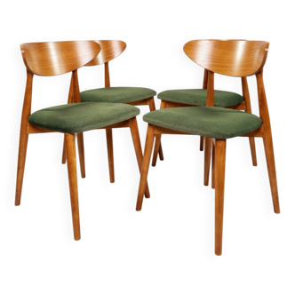 Scandinavian dining chairs 4 royal green velvet