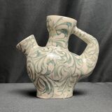 Small ceramic goat figurine with green Cyprus decoration, 20th century