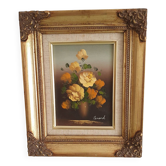 Peinture à l'huile bouquet de roses