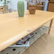Table basse d'occasion en chêne à double plateau