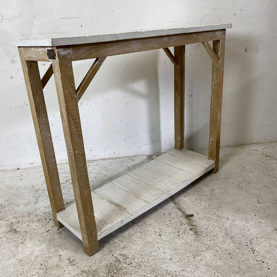 Console bois blanchi Jardin d'Ulysse