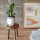 Old farm stool, wooden tripod campaign