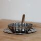 Antique silver-plated sauce boat with sauce spoon – Attached tray in Louis XV style