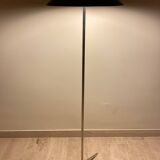 Chrome tripod floor lamp with metal lampshade, 80s