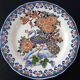 Assiette de collection Gien peint main décor paon