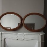 Pair of antique oval mirrors