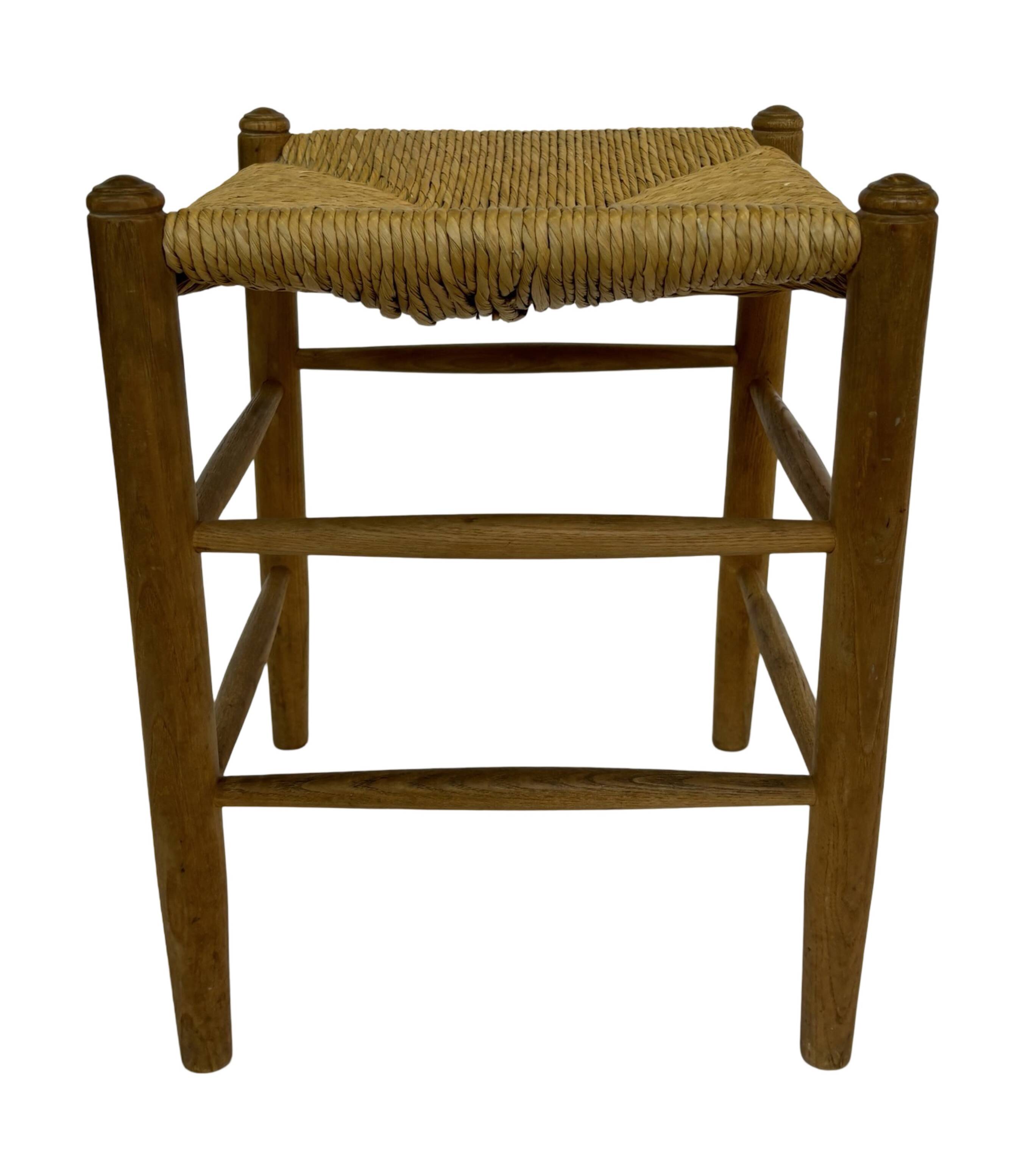 Vintage Danish papercord stool rope beech mid century '60s design