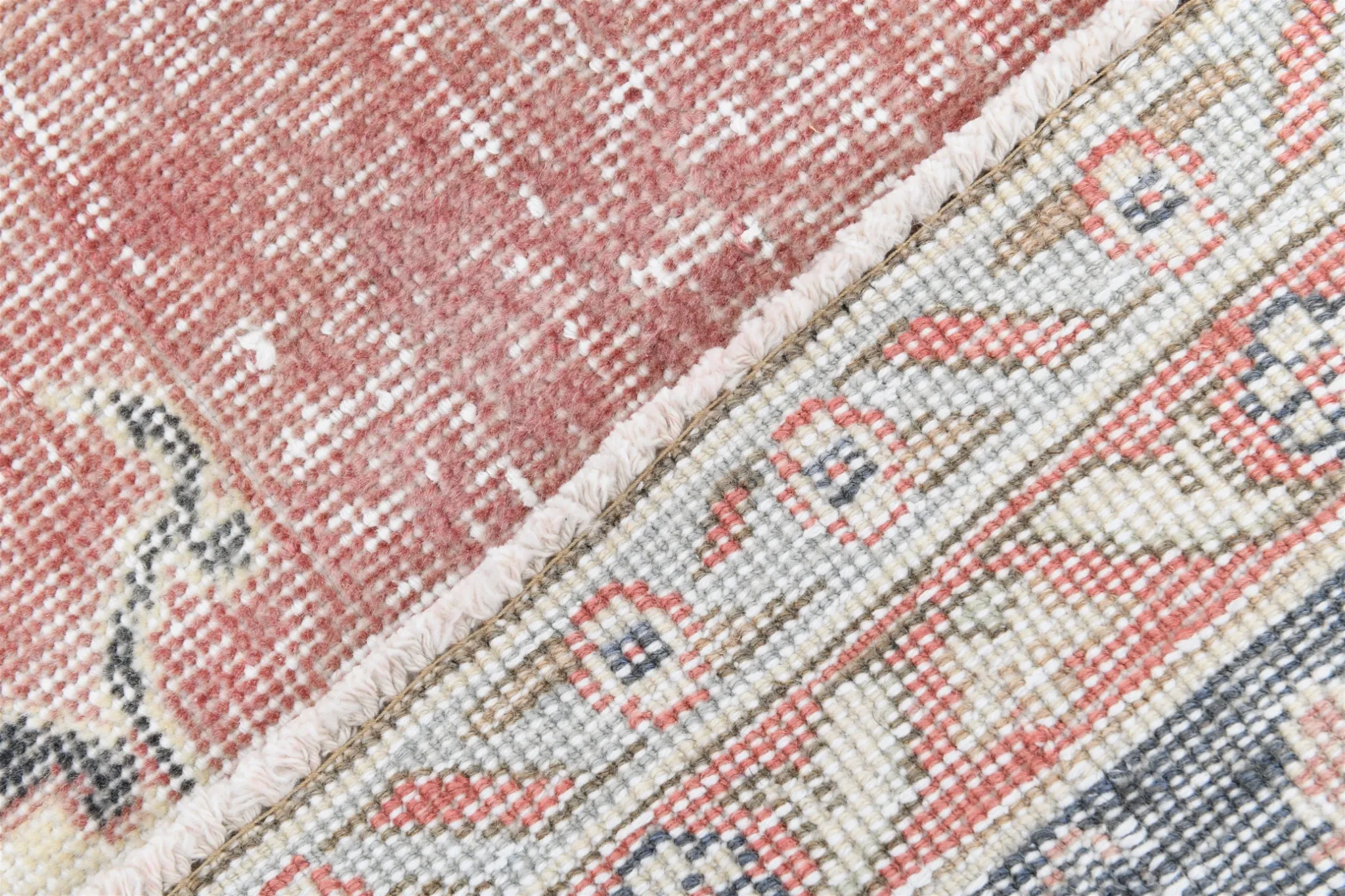 8x12 Large Vintage Pale Red & Blue Persian Rug, Oriental Rustic Carpet