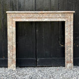 Louis XVI style fireplace in grey Ardennes marble, circa 1900.