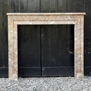 Louis XVI style fireplace in grey Ardennes marble, circa 1900.