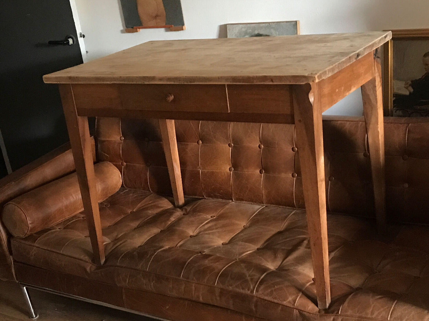 Solid wood farm table