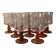 9 Luminarc "Antique" amber-stemmed red wine glasses